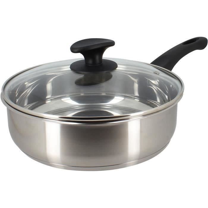 Sauteuse - MENASTYL - 6020248 - En acier inoxydable - 28 cm - Tous feux dont induction