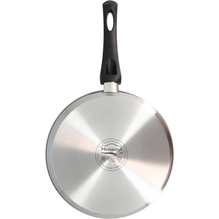 Sauteuse - MENASTYL - 6020248 - En acier inoxydable - 24 cm - Tous feux dont induction