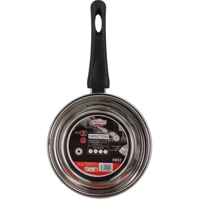 Casserole - MENASTYL - 6020241 - En acier inoxydable - 16 cm - Tous feux dont induction