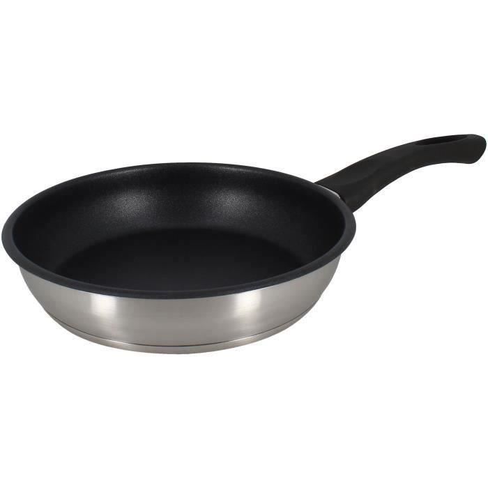 Poele - MENASTYL - 6020244 - En acier inoxydable - 20 cm - Tous feux dont induction
