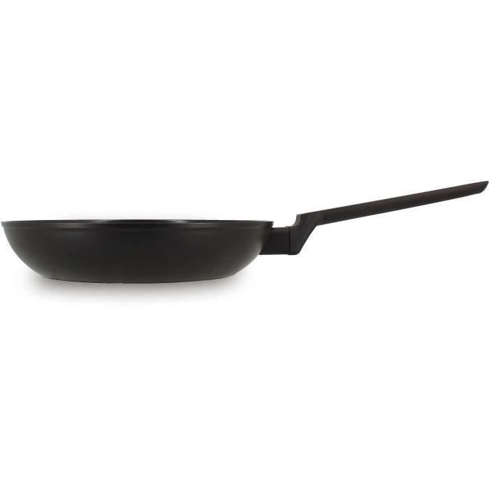 Poele - MENASTYL - 6020636 - En aluminium forgé - 24 cm - Noir - Tous feux dont induction
