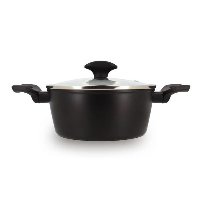 Faitout - MENASTYL - 6020646 - En alumimium forgé - 20 cm - Noir - Tous feux dont induction