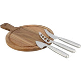 Planche a decouper - MENASTYL - 5040076 - Rectangulaire - En bois d'acacia - Avec 3 couteaux a fromage en inox