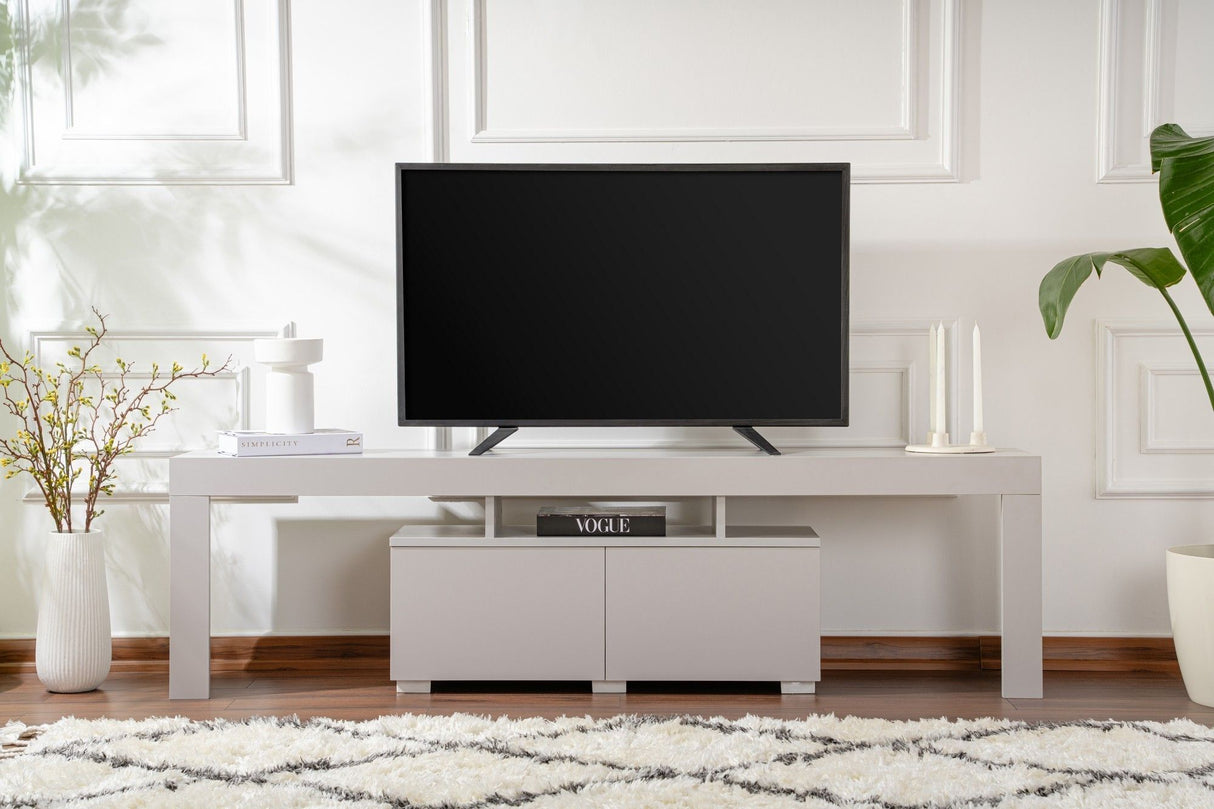 Meuble TV - ENCLAVE - Gris - 180 x 50 x 31 cm