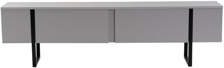 Meuble TV - SERENITY - Gris / Noir - 180 x 50 x 30 cm