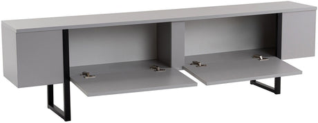 Meuble TV - SERENITY - Gris / Noir - 180 x 50 x 30 cm