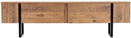 Meuble TV - SERENITY - Pin atlantique / Noir - 180 x 50 x 30 cm