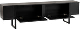 Meuble TV - SERENITY - Noir - 180 x 50 x 30 cm