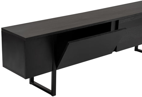 Meuble TV - SERENITY - Noir - 180 x 50 x 30 cm