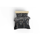 Parure de lit - 1 housse de couette 220x240 cm + 2 taies d'oreiller 60x60 cm - 65% coton, 35% polyester - Anthracite