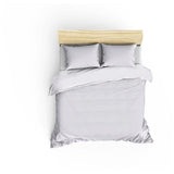 Parure de lit - 1 housse de couette 220 x 240 cm + 2 taies d'oreiller 60 x 60 cm - Satiné 100% coton - Blanc