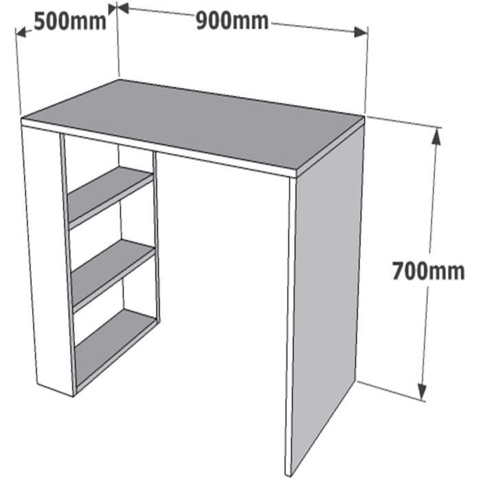 Bureau d'étude scandinave - COOL - Blanc - 90 x 70 x 50 cm