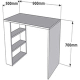 Bureau d'étude scandinave - COOL - Blanc - 90 x 70 x 50 cm