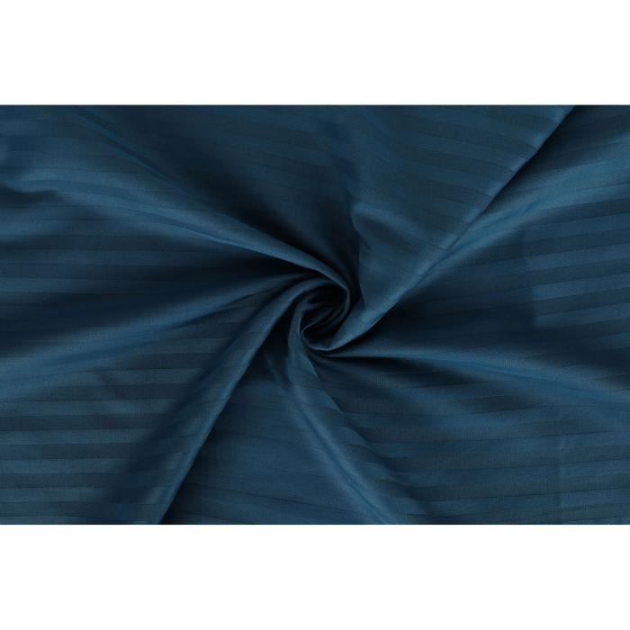 Parure de lit - 1 housse de couette 220 x 240 cm + 2 taies d'oreiller 60 x 60 cm - Satiné 100% coton - Bleu