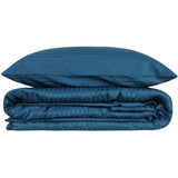 Parure de lit - 1 housse de couette 220 x 240 cm + 2 taies d'oreiller 60 x 60 cm - Satiné 100% coton - Bleu