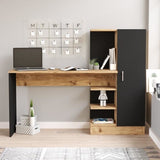 Bureau d'étude moderne - CT2 - Pin atlantique / Noir - 152,3 x 95 x 50 cm