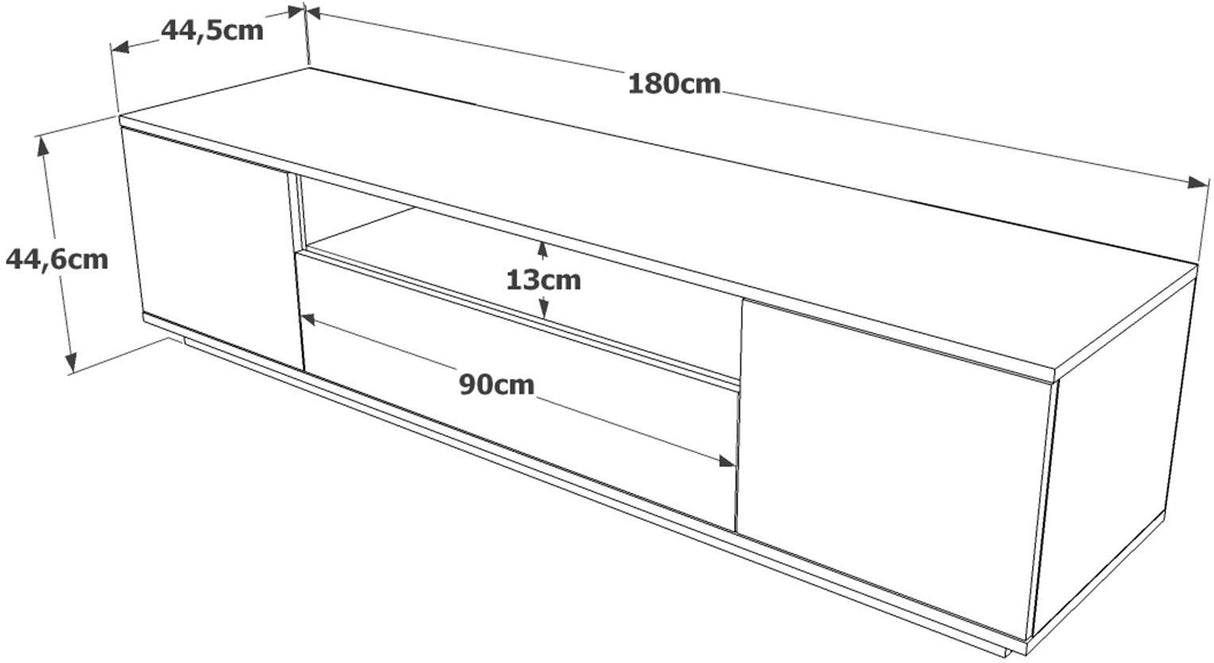 Meuble TV - FR7 - Pin atlantique / Anthracite - 180 x 45 x 45 cm