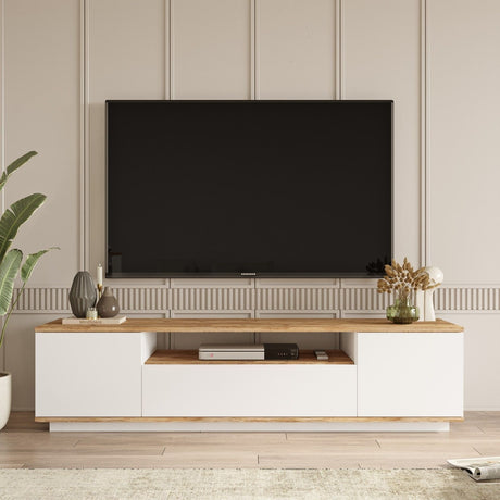 Meuble TV - FR7 - Pin atlantique / Blanc - 180 x 45 x 45 cm