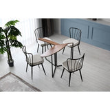 Table a manger pliable - YAPRAK - Pin Atlantique - Ronde - 4 personnes - 100 x 100 x 72 cm