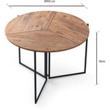 Table a manger pliable - YAPRAK - Pin Atlantique - Ronde - 4 personnes - 100 x 100 x 72 cm