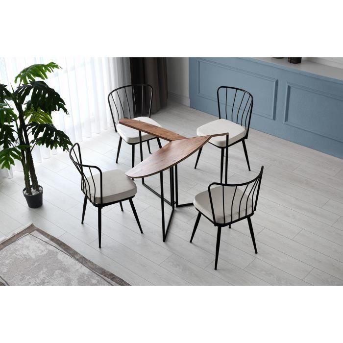Table a manger - YAPRAK - Pin Atlantique - Ronde - 4 personnes - 100 x 100 x 72 cm