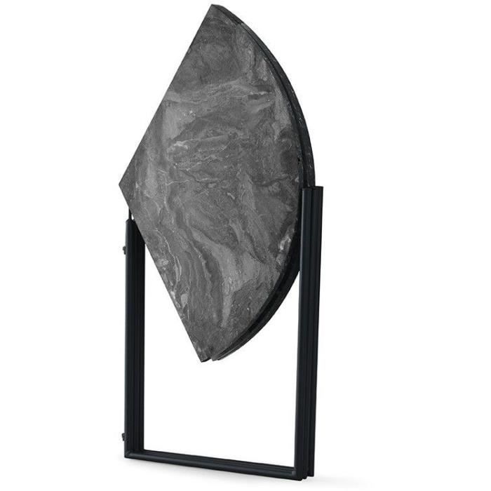 Table a manger pliable - YAPRAK - Anthracite - Ronde - 4 personnes - 100 x 100 x 72 cm