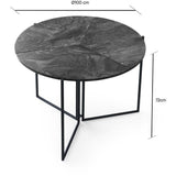 Table a manger pliable - YAPRAK - Anthracite - Ronde - 4 personnes - 100 x 100 x 72 cm
