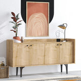 Buffet - NAVI - 4 portes - 150 x 80 x 40 cm - Chene Saphir
