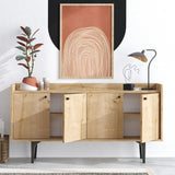 Buffet - NAVI - 4 portes - 150 x 80 x 40 cm - Chene Saphir
