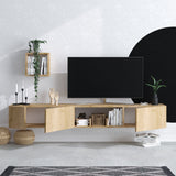 Meuble TV et étagere murale - AVIOR - Chene Saphir - 180 x 25 x 32 cm