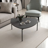 Table basse - LENNY - Ovale - Métal - Anthracite - 90 x 40 x 89 cm