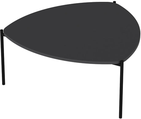 Table basse - LENNY - Ovale - Métal - Anthracite - 90 x 40 x 89 cm