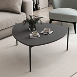 Table basse - LENNY - Ovale - Métal - Anthracite - 90 x 40 x 89 cm