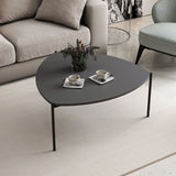 Table basse - LENNY - Ovale - Métal - Anthracite - 90 x 40 x 89 cm