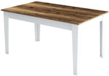 Table a manger - MILAN - Rectangulaire - 4 personnes - 145 x 75 x 88 cm - Noyer / Blanc