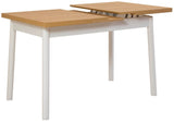 Table a manger - OLIVER - Extensible - Rectangulaire - 4 personnes - 123 x 72 x 29 cm - Blanc