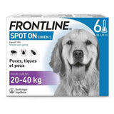 Frontline Spot On chien - Anti-puces anti-tiques pour chien L - 20-40kg - 6 pipettes
