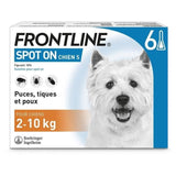 Frontline Spot On chien - Anti-puces anti-tiques pour chien S - 2-10kg - 6 pipettes