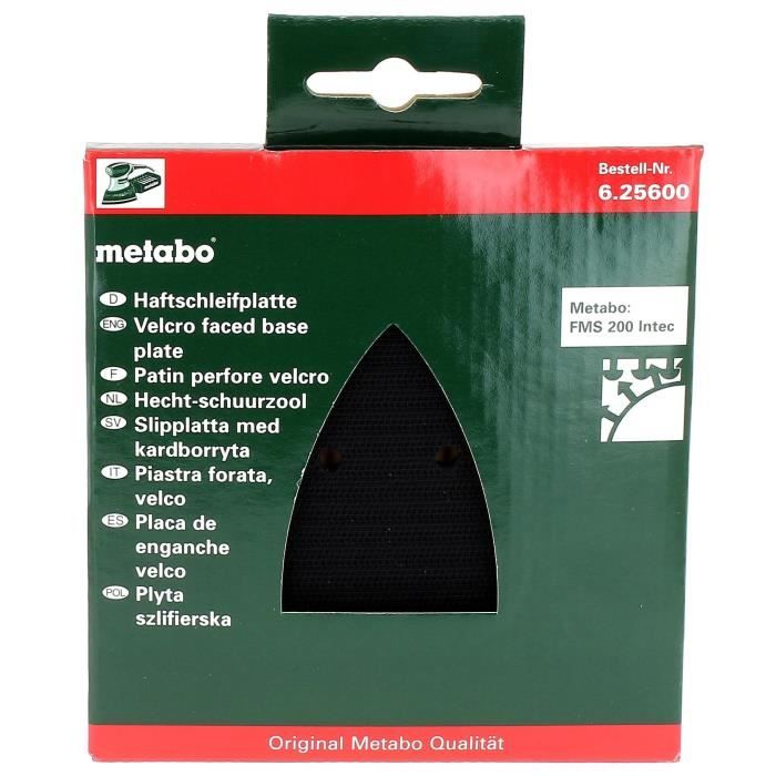 Patin perforé auto-agrippant FMS 200 Intec pour ponceuse - METABO - Dimensions 145x18x15 - Gris