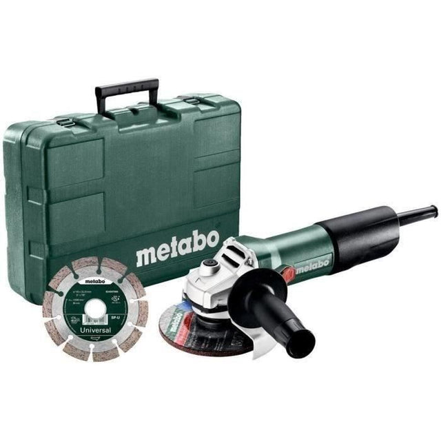 Meuleuse d'angle filaire METABO 850W 125mm W 850-125 + 1 disque diamant + malette de rangement