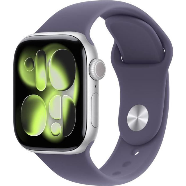 Apple Watch Series 11 GPS - 42mm - Boîtier Silver Aluminium  - Bracelet Purple Fog Sport Band - S/M