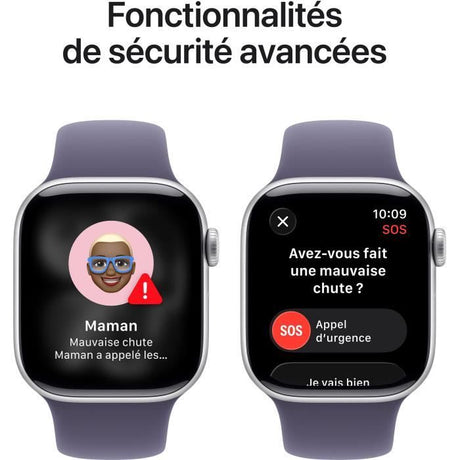 Apple Watch Series 11 GPS - 42mm - Boîtier Silver Aluminium  - Bracelet Purple Fog Sport Band - M/L
