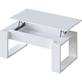 Table basse relevable - MÈlaminÈ blanc  - L 105 x P 55 x H 45 cm NOVA