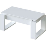 Table basse relevable - MÈlaminÈ blanc  - L 105 x P 55 x H 45 cm NOVA