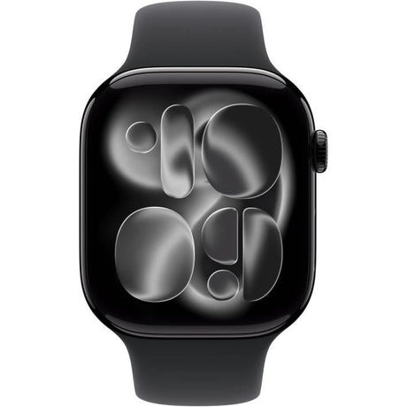 Apple Watch Series 11 GPS - 46mm - Boîtier Jet Black Aluminium  - Bracelet Black Sport Band - M/L