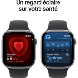 Apple Watch Series 11 GPS - 46mm - Boîtier Space Grey Aluminium  - Bracelet Black Sport Band - S/M