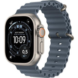Apple Watch Ultra 3 GPS + Cellular - 49mm - Boîtier Natural Titanium  - Bracelet Anchor Blue OceanBand