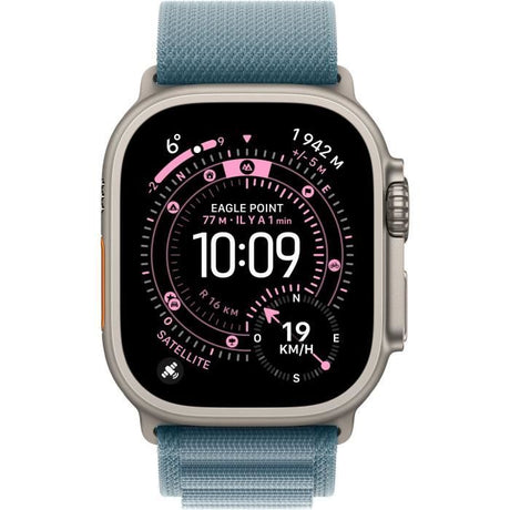 Apple Watch Ultra 3 GPS + Cellular - 49mm - Boîtier Natural Titanium  - Bracelet Light Blue Alpine Loop - Medium