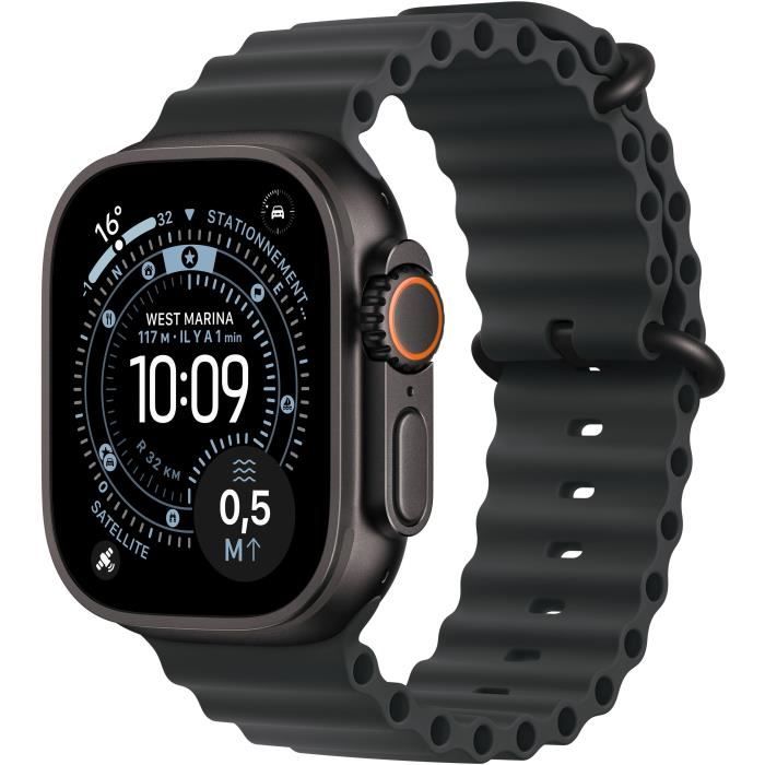 Apple Watch Ultra 3 GPS + Cellular - 49mm - Boîtier Black Titanium  - Bracelet Black OceanBand