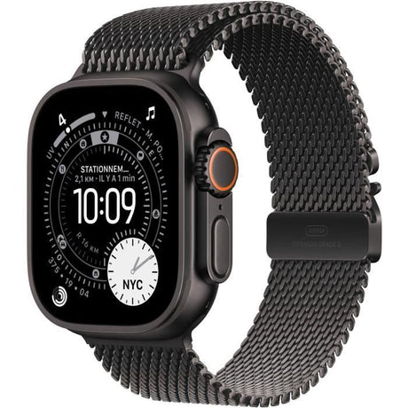 Apple Watch Ultra 3 GPS + Cellular - 49mm - Boîtier Black Titanium  - Bracelet Black Titanium Milanese Loop - Small